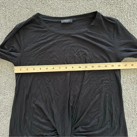 Terez‎ Black Twist Front Long Sleeve Top XS - Picture 7 of 9